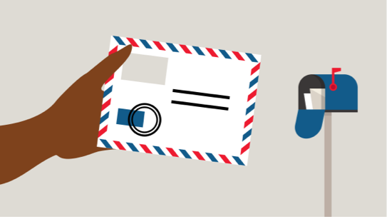 Illustration of receiving your debit card in the mail